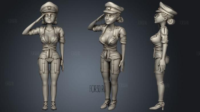 Army Girl stl model for CNC