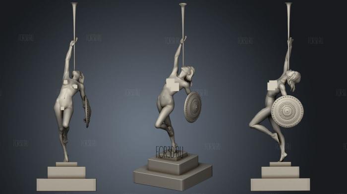 Art deco statue stl model for CNC