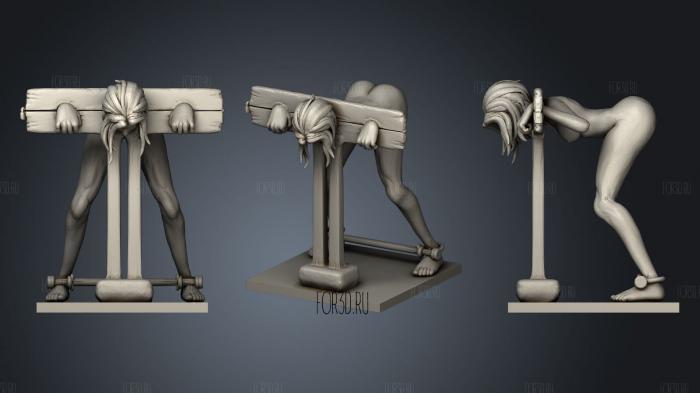 Captive in Pillory stl model for CNC