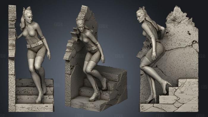 Catwoman Figure stl model for CNC