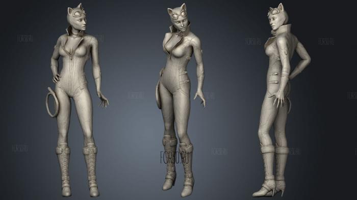 Catwoman from Arkam stl model for CNC