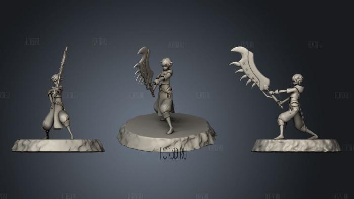 Chongyun Monster Hunter Pose stl model for CNC