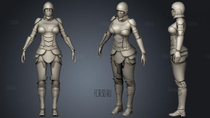 Female Armor Suit stl model for CNC