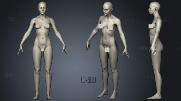 Female realistic anatomy study nude stl model for CNC