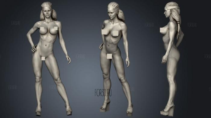 Fitness naked stl model for CNC