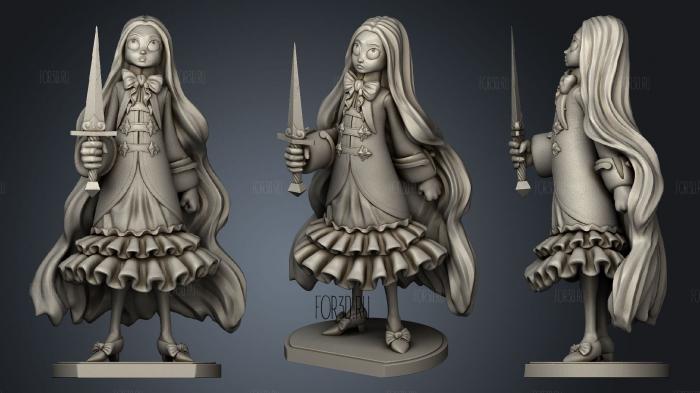 Girl in the darkness stl model for CNC