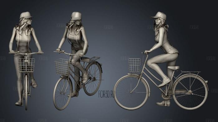 Girl on Bike stl model for CNC