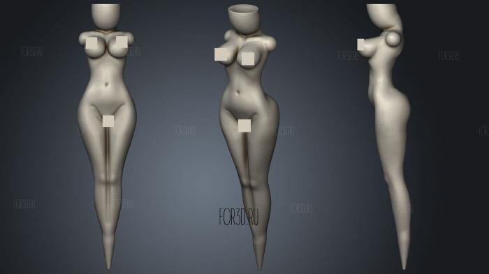 Golf Tee Girl stl model for CNC