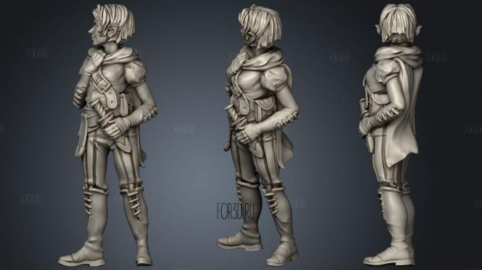 Halfling Rogue Aelesia stl model for CNC