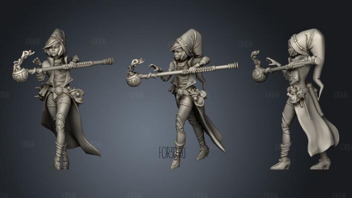 Human Female Wizard stl model for CNC