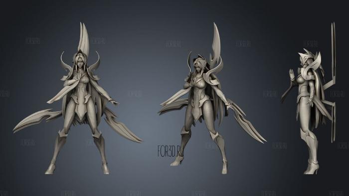 Irelia with stand and lol logo stl model for CNC