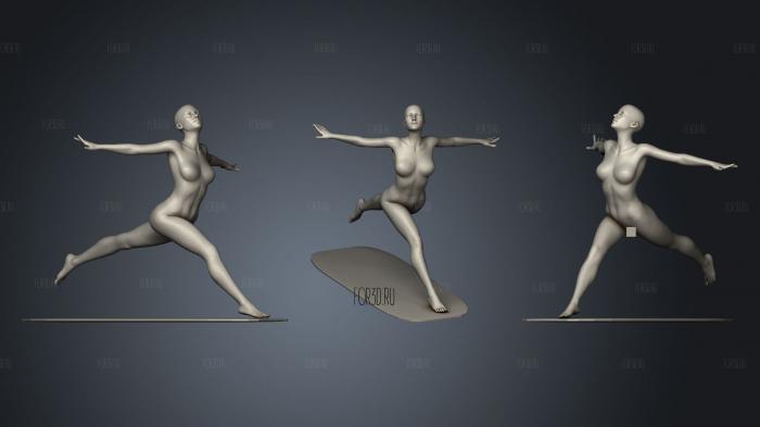 Jumping Woman stl model for CNC
