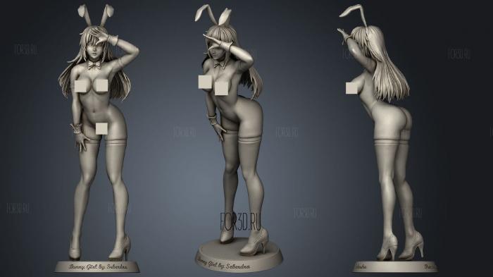 Nude bunny gir stl model for CNC