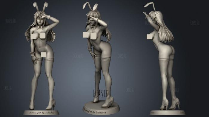 Nude bunny girl stl model for CNC