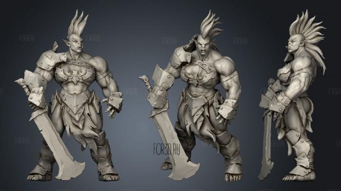 Orc Female Boss stl model for CNC