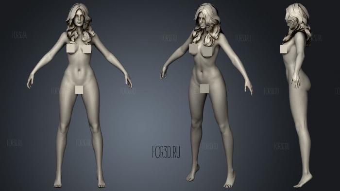 Photorealistic Female Character stl model for CNC