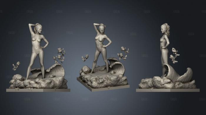 Pinup Girl High Poly stl model for CNC
