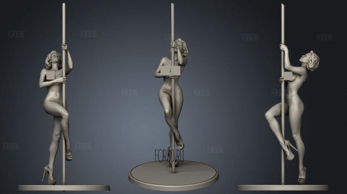 Pole dance stl model for CNC