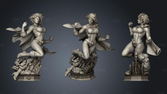 Power Girl Statue 315mm (One Piece) stl model for CNC