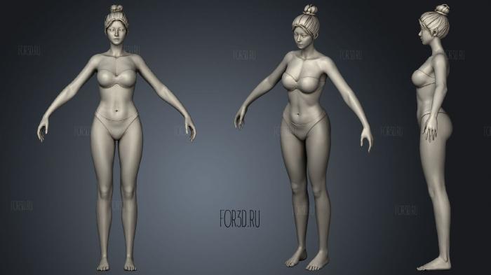 Realistic characters man woman child Highpoly stl model for CNC