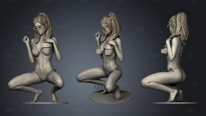Sexy bikini girl stl model for CNC