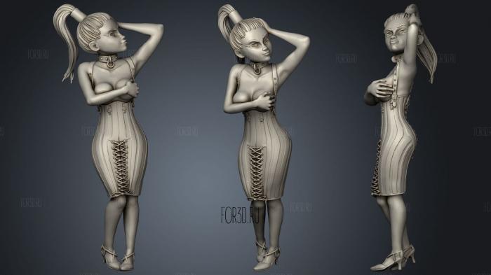Sexy corset dress stl model for CNC