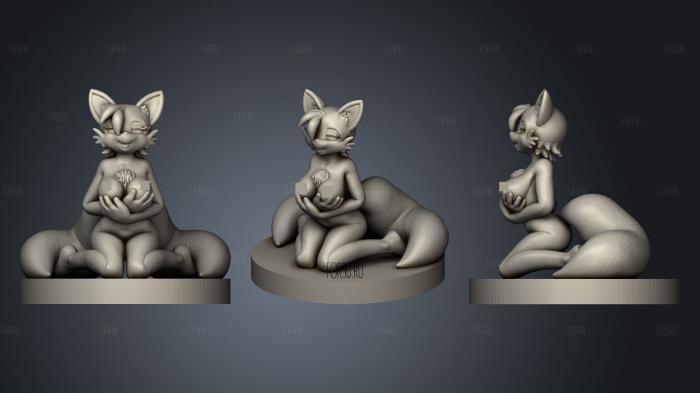 SEXY FOX GIRL FEMALE TAILS stl model for CNC