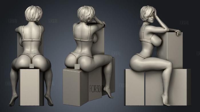 Sexy girl box stl model for CNC