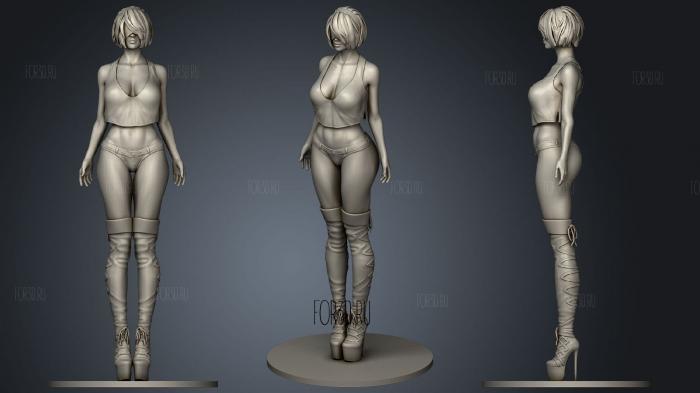 Sexy Girl Jeans stl model for CNC