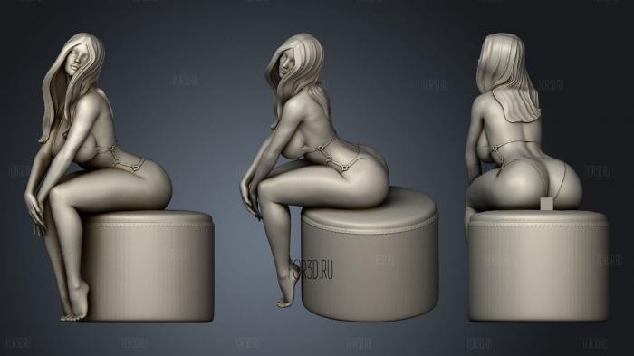Sexy girl stool 2 stl model for CNC
