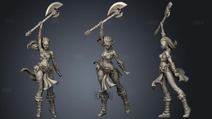 Sia The Elf Barbarian stl model for CNC