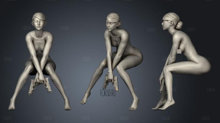 Sitting girl 3d stl модель для ЧПУ