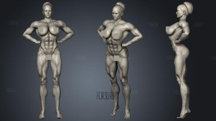 Strong Lady stl model for CNC