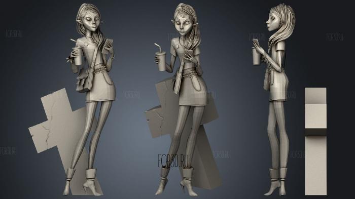 Vampire Lady stl model for CNC