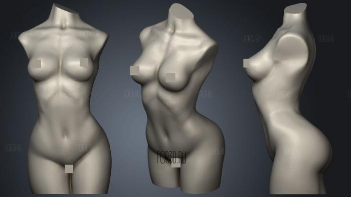 Woman body for vase mode stl model for CNC