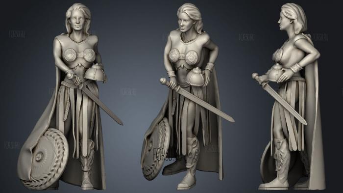 Woman In Warrior Costume 0067 stl model for CNC