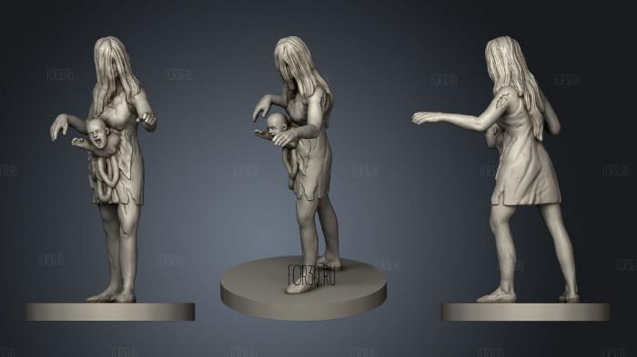 Zombie Mother stl model for CNC