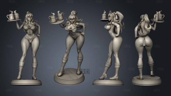 barmaid  without skirt with bodice and bra stl model for CNC