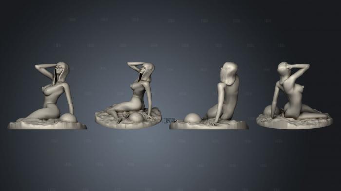 beach girl NUDE stl model for CNC
