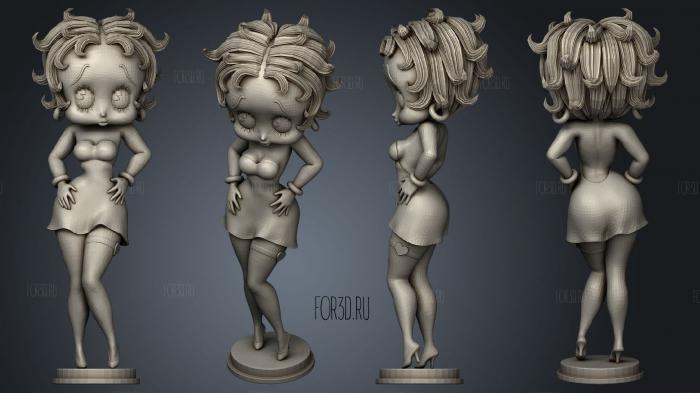 Betty Boop pose stl model for CNC