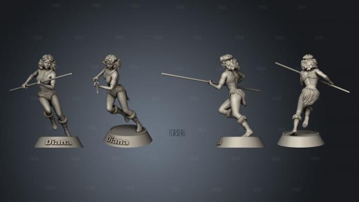 Diana from Dungeons Dragons stl model for CNC