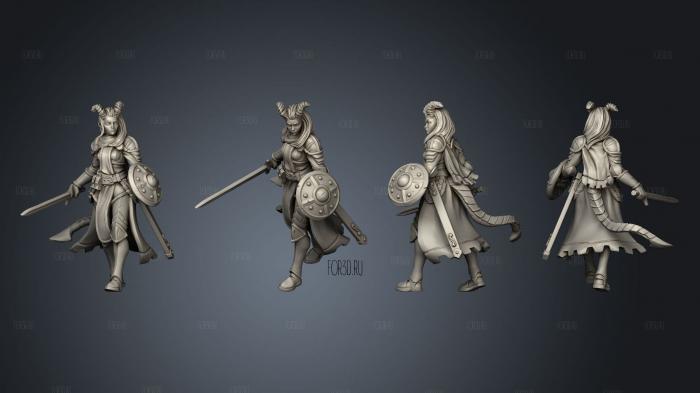 Galaad Miniatures Tiefling Knight stl model for CNC