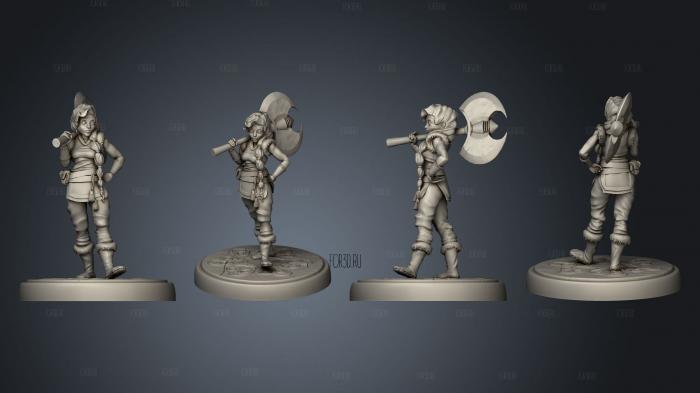 Half Dwarf Adventurer stl model for CNC