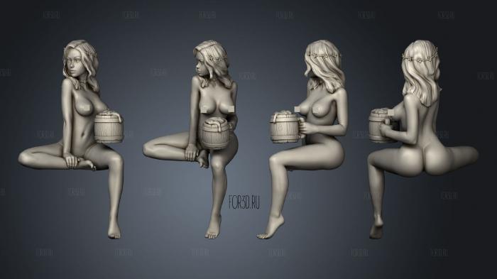 jalissa sitting nude stl model for CNC