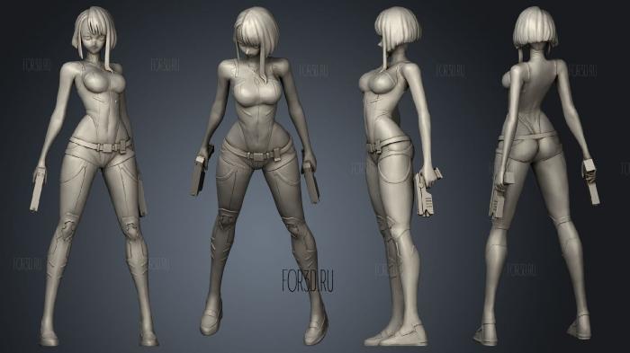Lucy Cyberpunk Edgerunners 2077 Anime Girl stl model for CNC