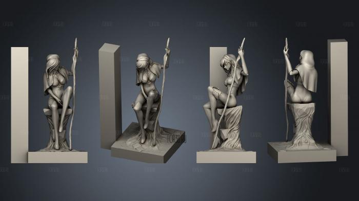 Merged Hair And Head stl model for CNC