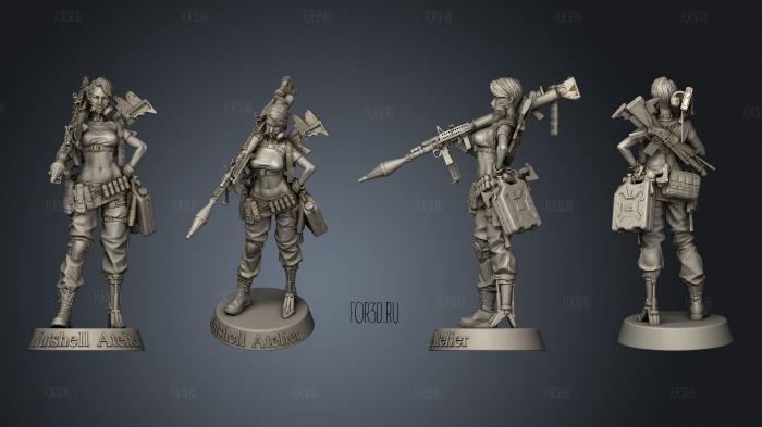 Nutshell Atelier Post Apocalypse girl stl model for CNC