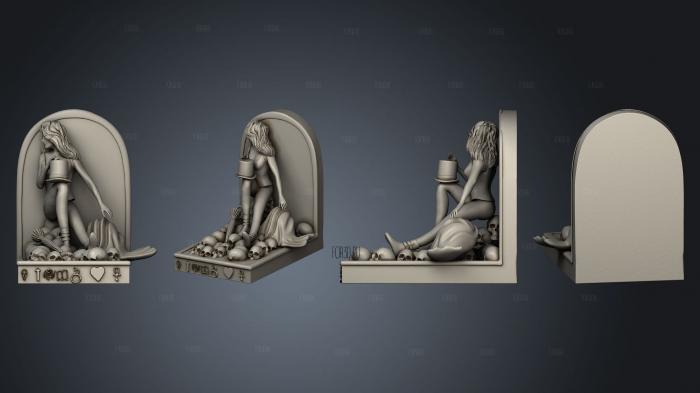 Sandman Death and Dream bookends stl model for CNC