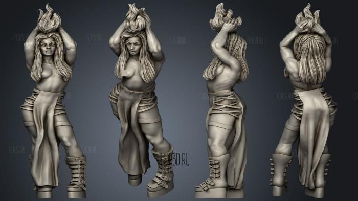 Sorcerer female Duncan Shadow Pose 1 stl model for CNC