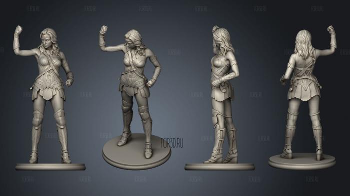 Wander Woman with hair stl model for CNC